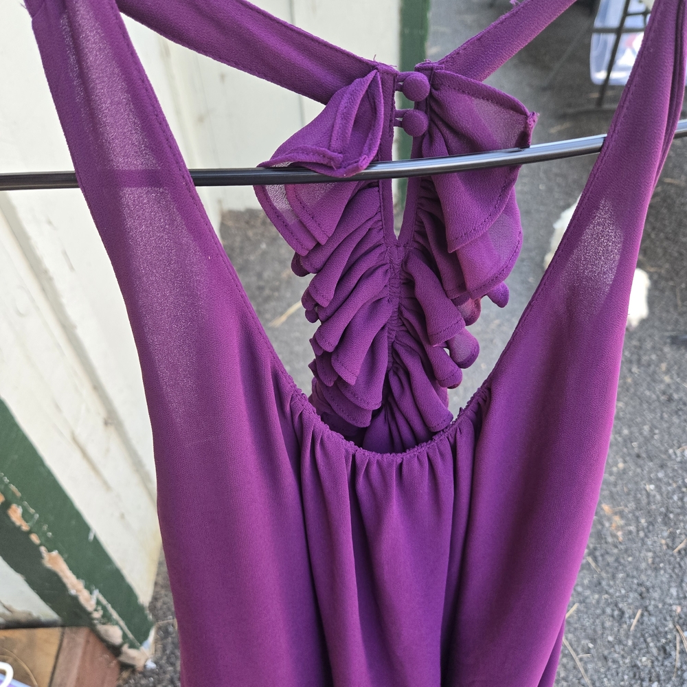 Purple Sleeveless Ruffle Top
